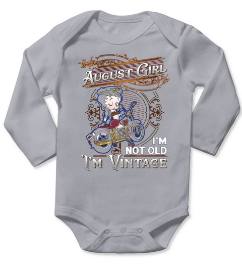Betty Boop august girl i’m not old i’m vintage shirt Long Sleeve Baby One-Piece