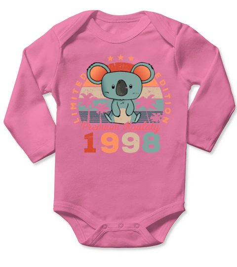 Birth Year 1998 Birthday Gift Koala Bear Koalas Long Sleeve Baby One-Piece