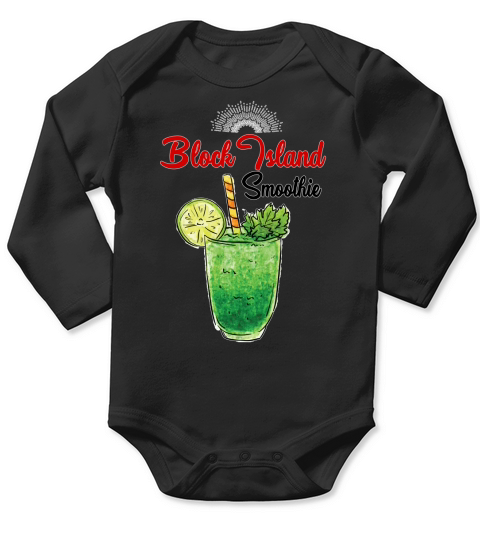 Block Island Beach Smothie Summer Vacation Funny Gift Long Sleeve Baby One-Piece
