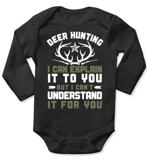 Buck Deer Hunting Hunter Vintage Long Sleeve Baby One-Piece