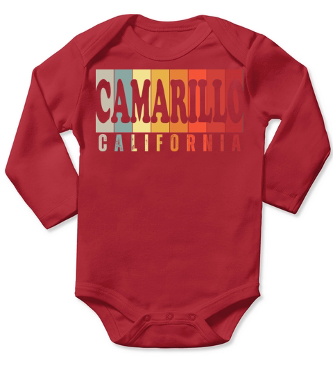 Camarillo California CA Retro 70s 80s 90s Vintage Long Sleeve Baby One-Piece