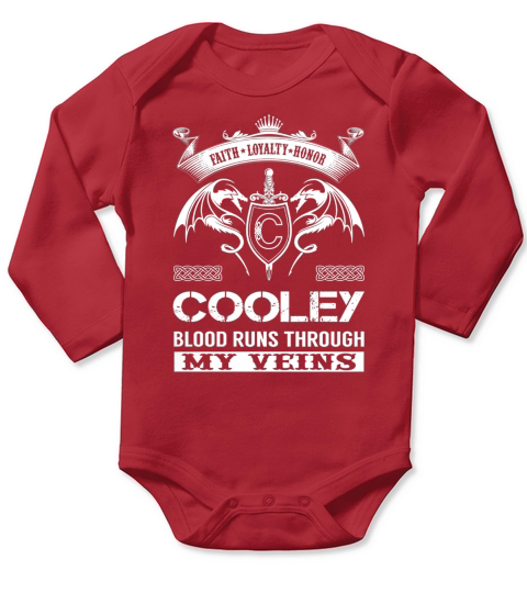 COOLEY Last Name, Surname Tshirt Long Sleeve Baby One-Piece