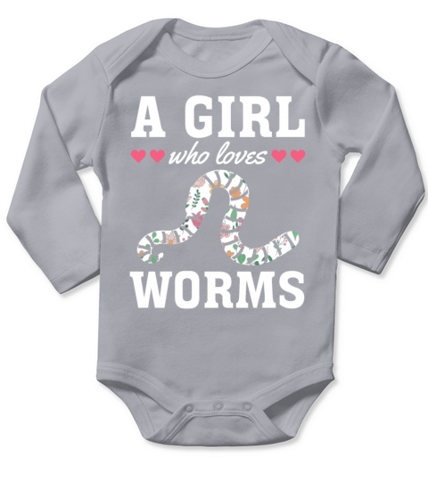 Cute Worm Lover Cute Worm Girl I A Girl Who Loves Long Sleeve Baby One-Piece