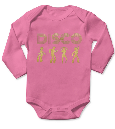 Disco Shirt 1970s Style Dancers Dancing Retro Gold Design Long Sleeve Baby One-Piece