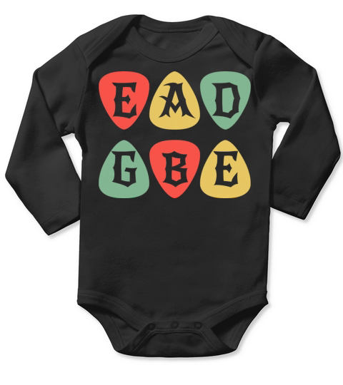 EADGBE Guitar Tuning - Vintage Musician Guitarist Long Sleeve Baby One-Piece
