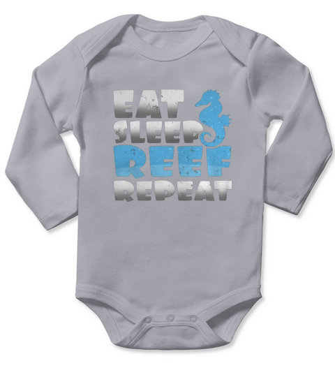 Epic Eat Sleep Reef Repeat Saltwater Aquarium Lovers Long Sleeve Baby One-Piece