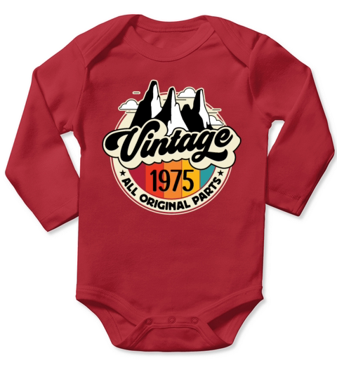 Funny Birthday Born in 1975 Limited Edition Long Sleeve Baby One-Piece