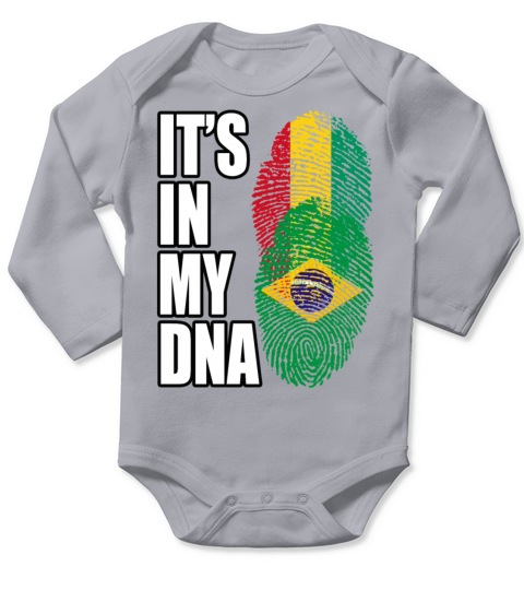 Guinean And Brazilian Mix Heritage DNA Flag Long Sleeve Baby One-Piece