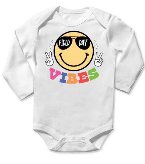 Happy Field Day Vibes Long Sleeve Baby One-Piece