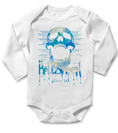 Happy Halloween party time - funny saying Long Sleeve Baby One-Piece