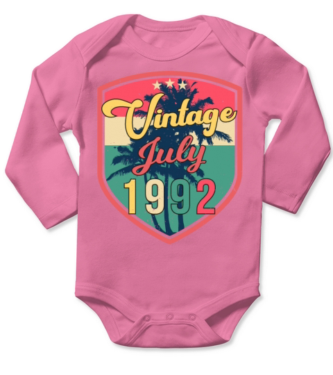 July 1992 30th Birthday Long Sleeve Baby One-Piece