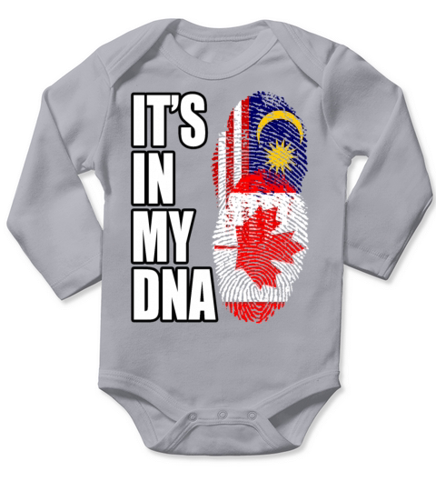 Malaysian And Canadian Mix Heritage DNA Flag Long Sleeve Baby One-Piece