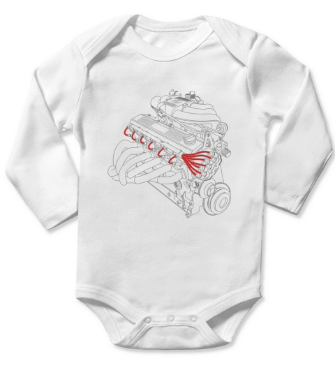 Motorsport Race Header M20B20s Engine Long Sleeve Baby One-Piece