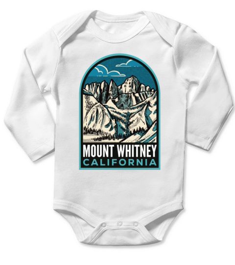 Mount Whitney California Vintage Long Sleeve Baby One-Piece