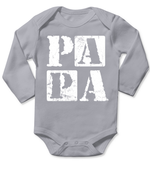 Papa Grunge Fathers Day Vintage Print Papas Day Long Sleeve Baby One-Piece