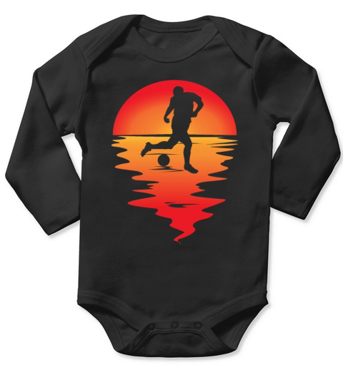 Retro Vintage Football Soccer Sports Player Fan Long Sleeve Baby One-Piece