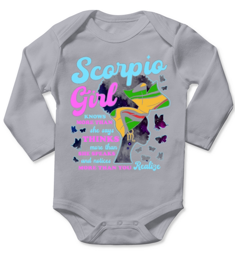 Scorpio Zodiac Proud Melanin Long Sleeve Baby One-Piece