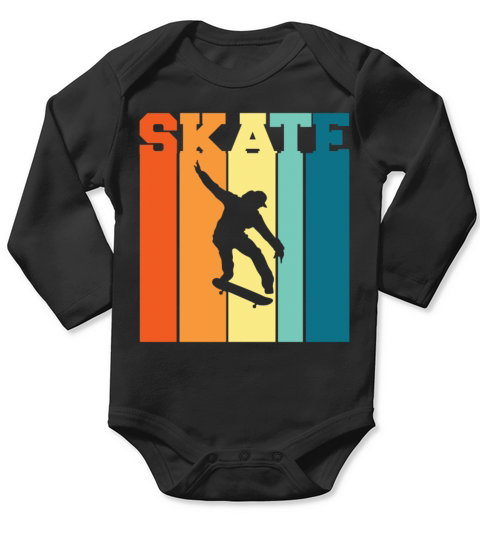 Skate Skateboard Retro Horizontal Sunset Long Sleeve Baby One-Piece
