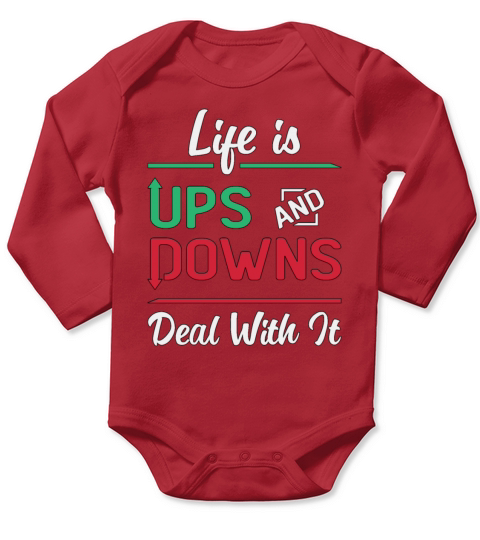 Stock Market Life Is Ups And Downs Trading Trader Long Sleeve Baby One-Piece