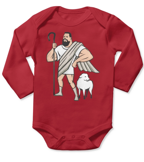 Superhero Shepherd Sheep Standing Cartoon Long Sleeve Baby One-Piece