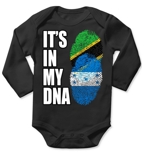 Tanzanian And Honduran Vintage Heritage DNA Flag Long Sleeve Baby One-Piece