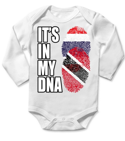 Thai And Trinidad Tobago Vintage Heritage DNA Flag Long Sleeve Baby One-Piece