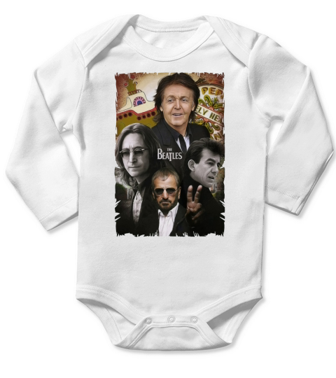 THE BEATLES Long Sleeve Baby One-Piece