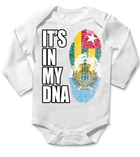 Togolese And Sammarinese Mix Heritage DNA Flag Long Sleeve Baby One-Piece
