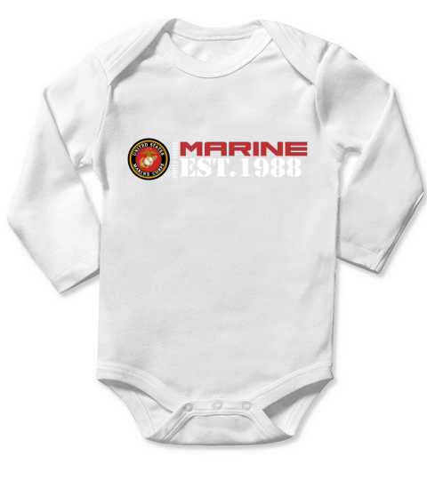 United States Marine, Custom Design Template Long Sleeve Baby One-Piece