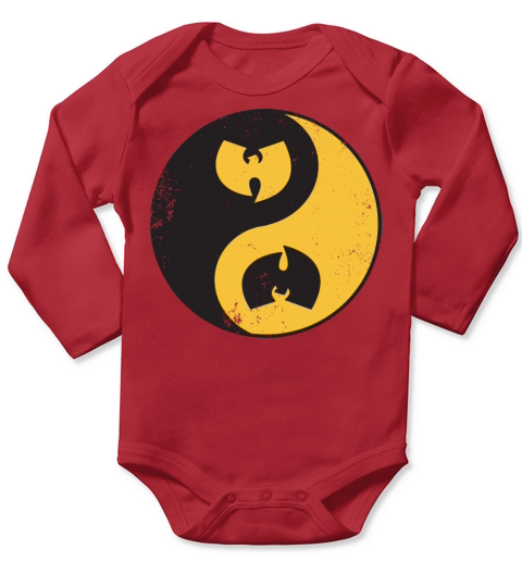 yin and yang wutang black and yellow Long Sleeve Baby One-Piece