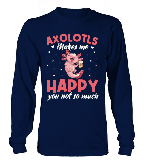 Axolotl Anime Cute Salamander Kawaii Drinking Beer Long sleeved Unisex