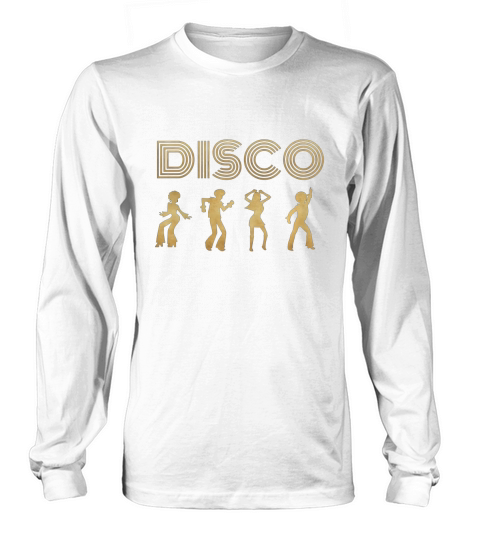 Disco Shirt 1970s Style Dancers Dancing Retro Gold Design Long sleeved Unisex