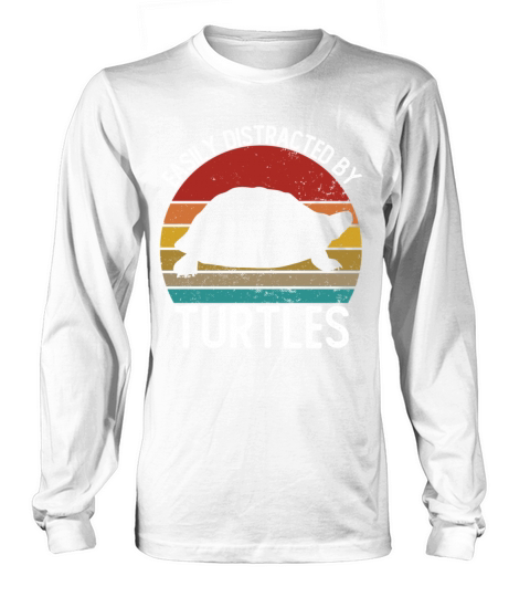 Easily Distracted By Turtles Shirts Vintage Turtle Long sleeved Unisex