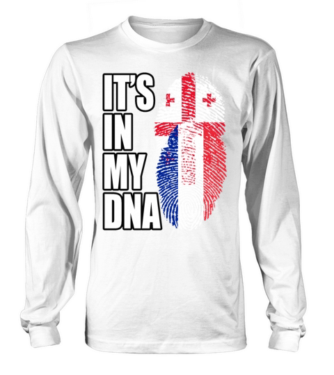 Georgian And French Mix Heritage DNA Flag Long sleeved Unisex