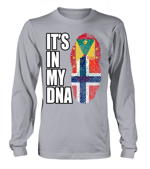 Grenadian And Norwegian Mix Heritage DNA Flag Long sleeved Unisex