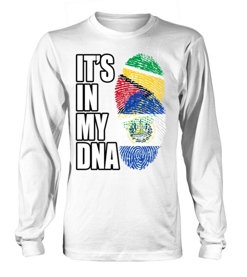 Guyanese And Salvadoran Mix Heritage DNA Flag Long sleeved Unisex