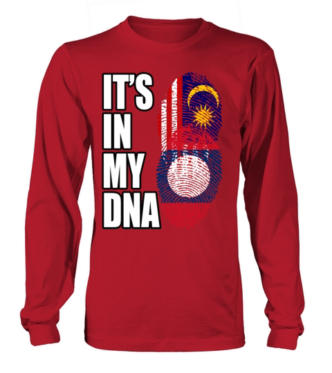 Malaysian And Laotian Mix Heritage DNA Flag Long sleeved Unisex