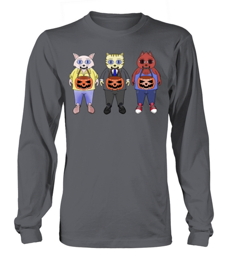 Three feline friends ready for Halloween Long sleeved Unisex