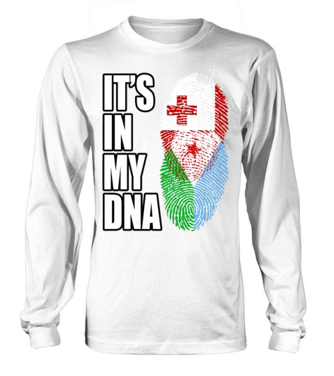 Tongan And Djiboutian Mix Heritage DNA Flag Long sleeved Unisex
