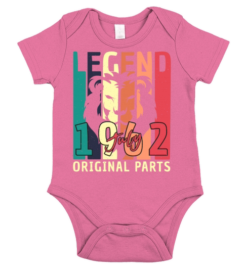 1962 July 60th Birthday Short Sleeve Baby One-Piece