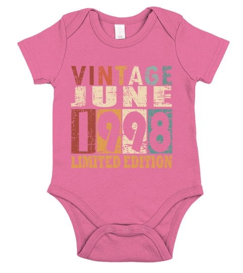 1998 vintage born in June gift Short Sleeve Baby One-Piece