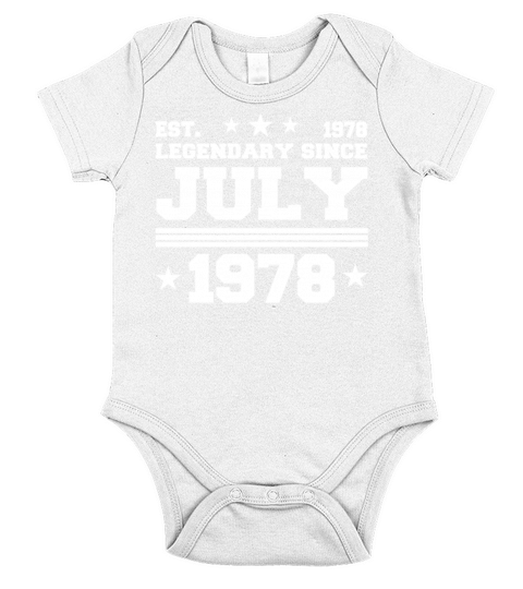 44th birthday July vintage 1978 gift idea Short Sleeve Baby One-Piece