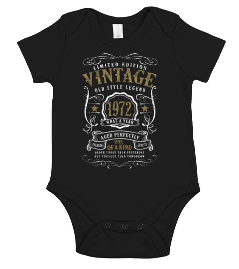 50th Birthday Old Style Legend Vintage 1972 Short Sleeve Baby One-Piece