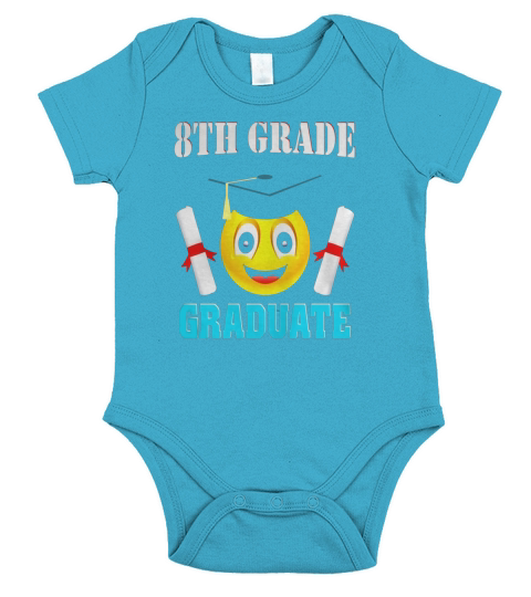 8TH Grade Graduate With Cute Emoji Graduation T-Shirt Gift Short Sleeve Baby One-Piece