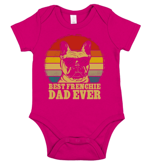 Best Frenchie Dad Ever Vintage Dog Short Sleeve Baby One-Piece