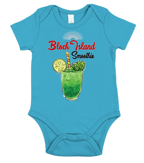 Block Island Beach Smothie Summer Vacation Funny Gift Short Sleeve Baby One-Piece