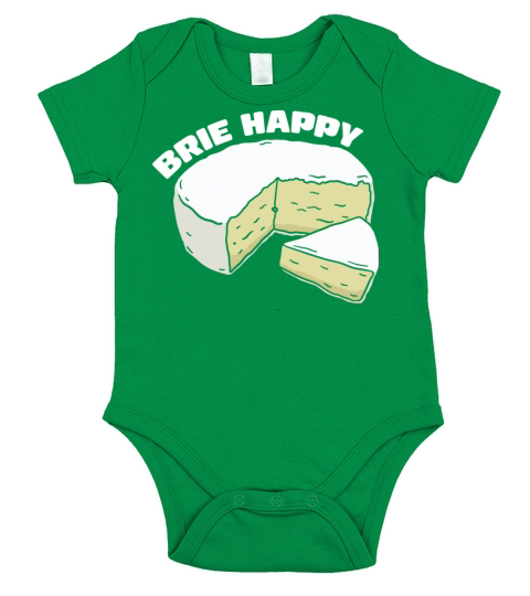 Brie Happy Cheesy Slice Humor Short Sleeve Baby One-Piece