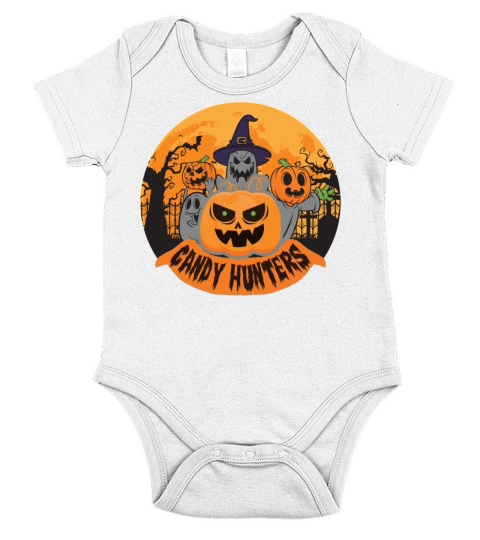 Candy Hunter Halloween Funny Short Sleeve Baby One-Piece