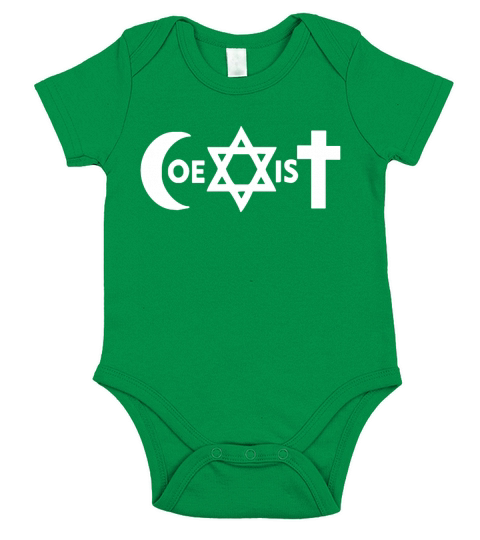 COEXIST U2 groupe rock Bono MUSICA T-shirt Short Sleeve Baby One-Piece