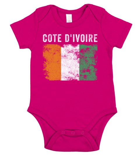 Cote dIvoire Flag Vintage Ivorian Flag Short Sleeve Baby One-Piece